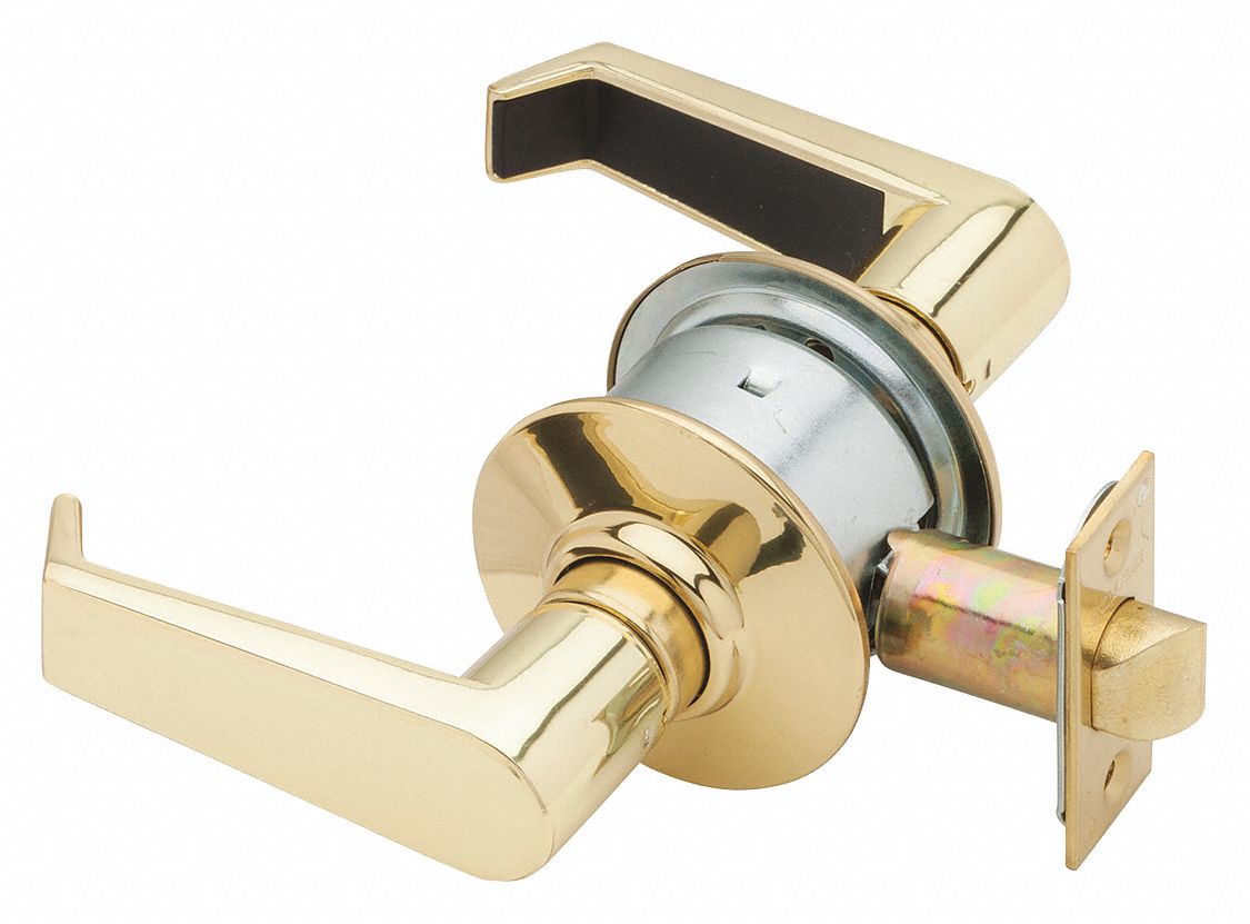 Door Lockset: Passage Lever Locksets, Brass, ADA Compliant