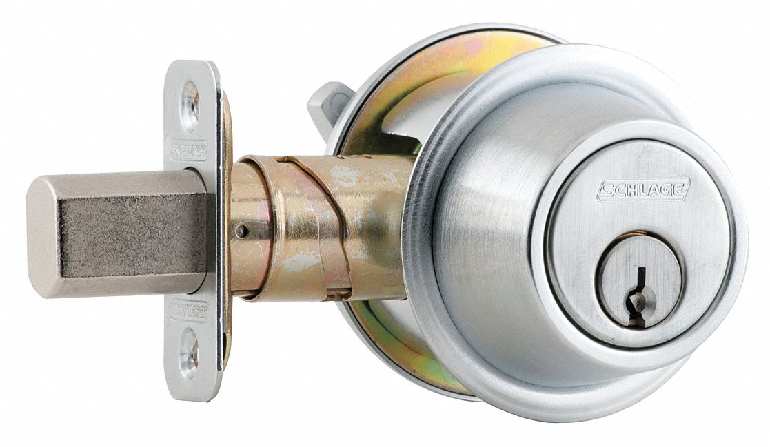 DEADBOLT,HD,SATIN CHROME,6 PINS