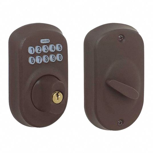 Schlage 1 34 In Door Thick Max Push Button Electronic Keyless Lock 36z099be365 Ply 716 3007