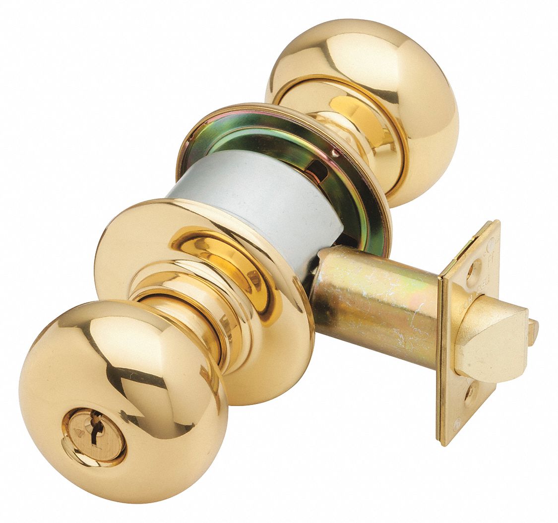 SCHLAGE Knob Lockset, Mechanical, Knob, Cylindrical, Entrance, 1 ...