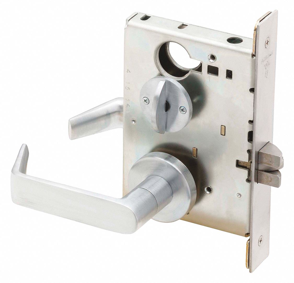 SCHLAGE Mortise Lockset, Mechanical, Different, Satin Chrome, 2 3/4 in