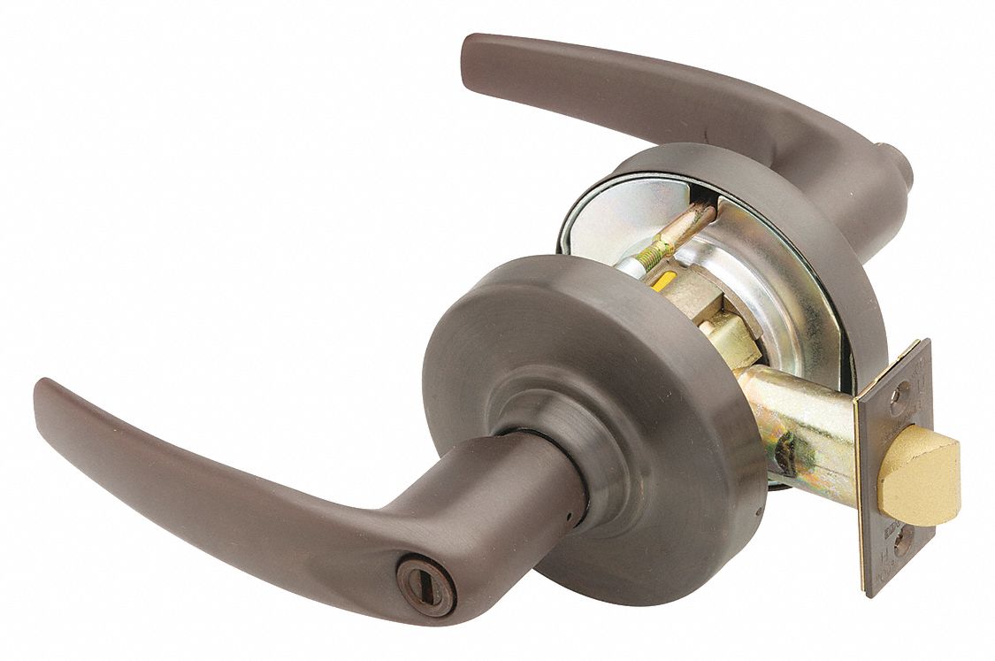 Door Lockset: Privacy Lever Locksets, Bronze, ADA Compliant