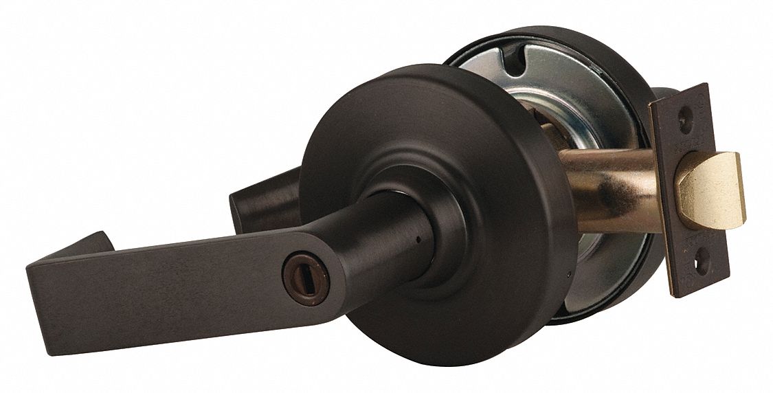 Door Lockset: Privacy Lever Locksets, Bronze, ADA Compliant