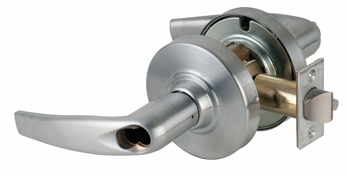 Door Lockset: Classroom Lever Locksets, Chrome, ADA Compliant, SFIC