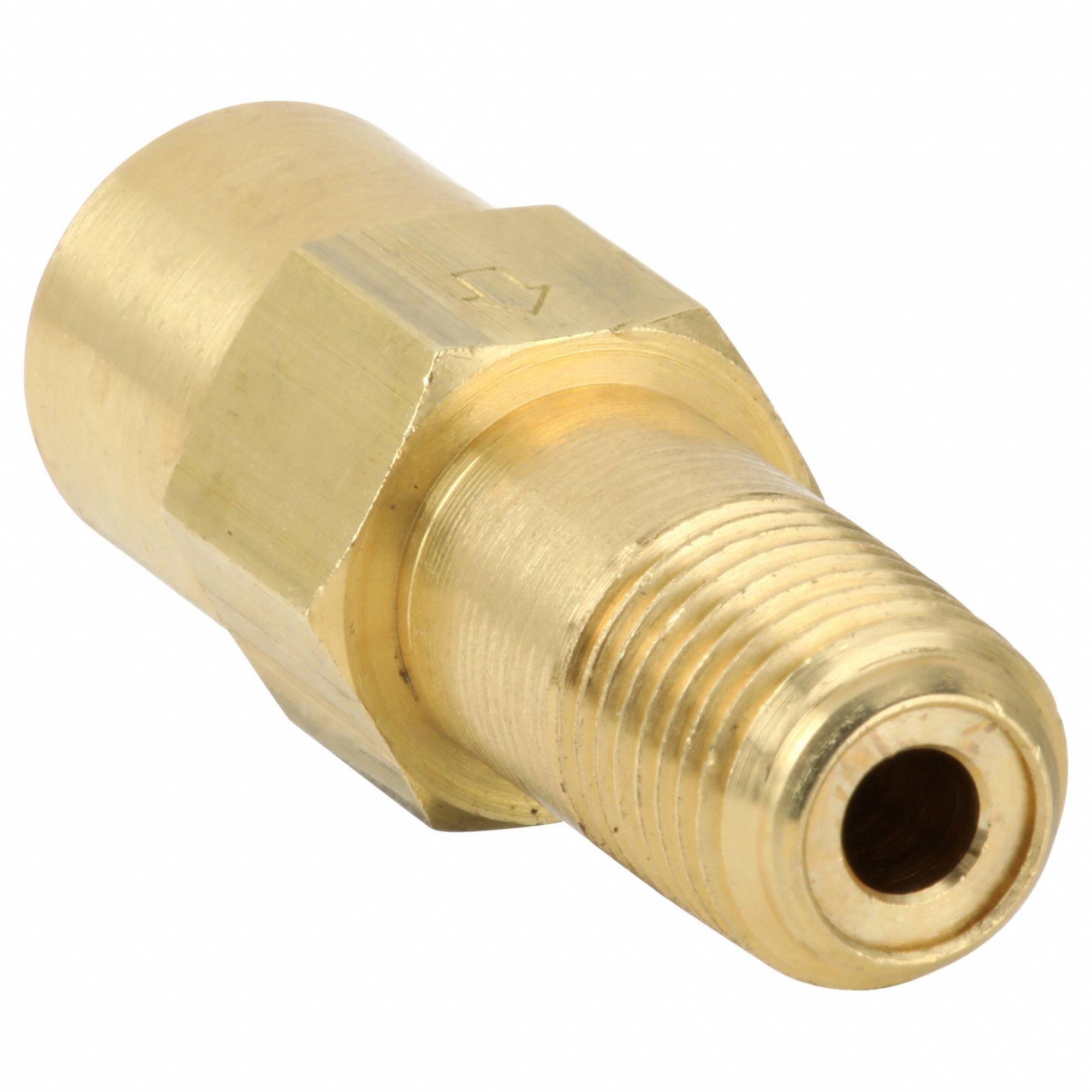 CHECK VALVE, IN LINE, BRASS, 1/4 IN FPT, 1/4 IN MPT, 250 PSI MAXIMUM PRESSURE