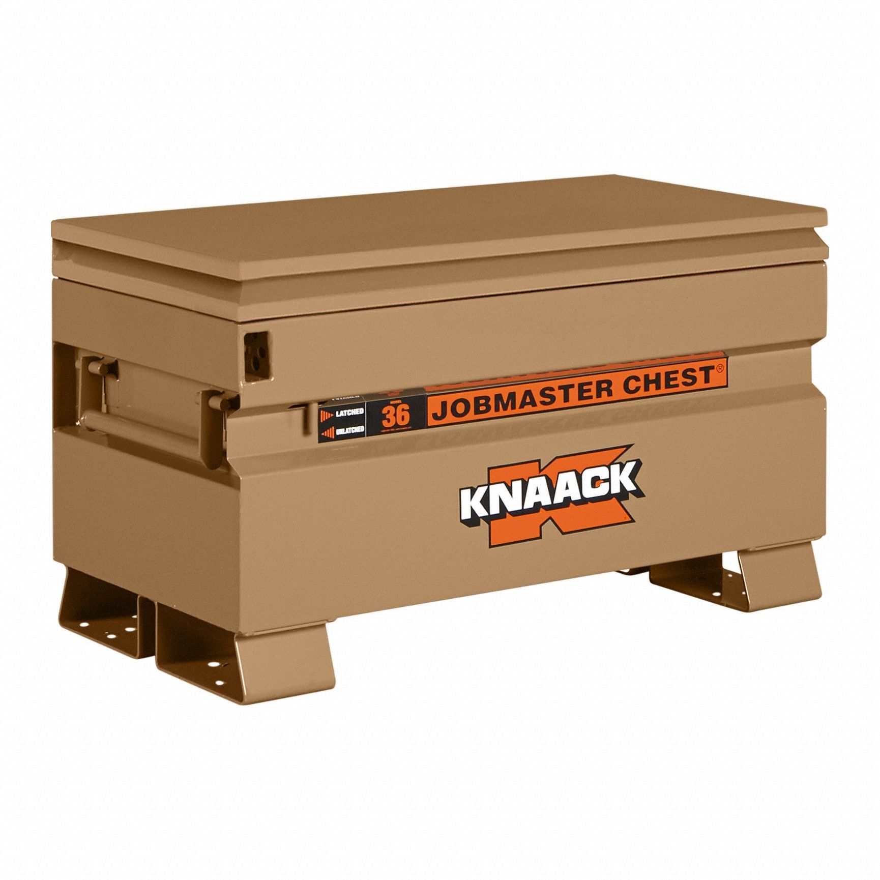 Chest-Style Jobsite Box: 36 in W x 19 in D x 21 1/2 in H, 7 cu ft, Tan