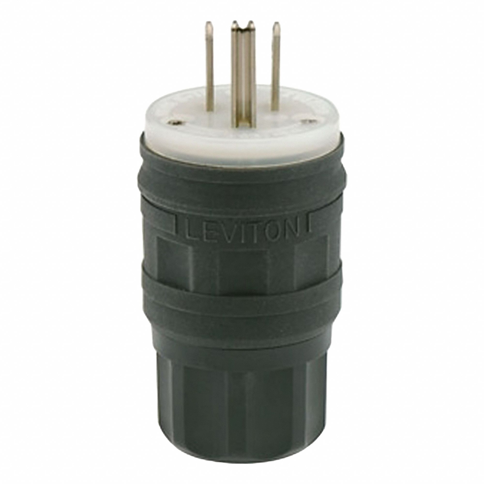 Straight Blade Plug: 5-15P, 15 A, 125V AC, Black, 2 Poles, Screw Terminals