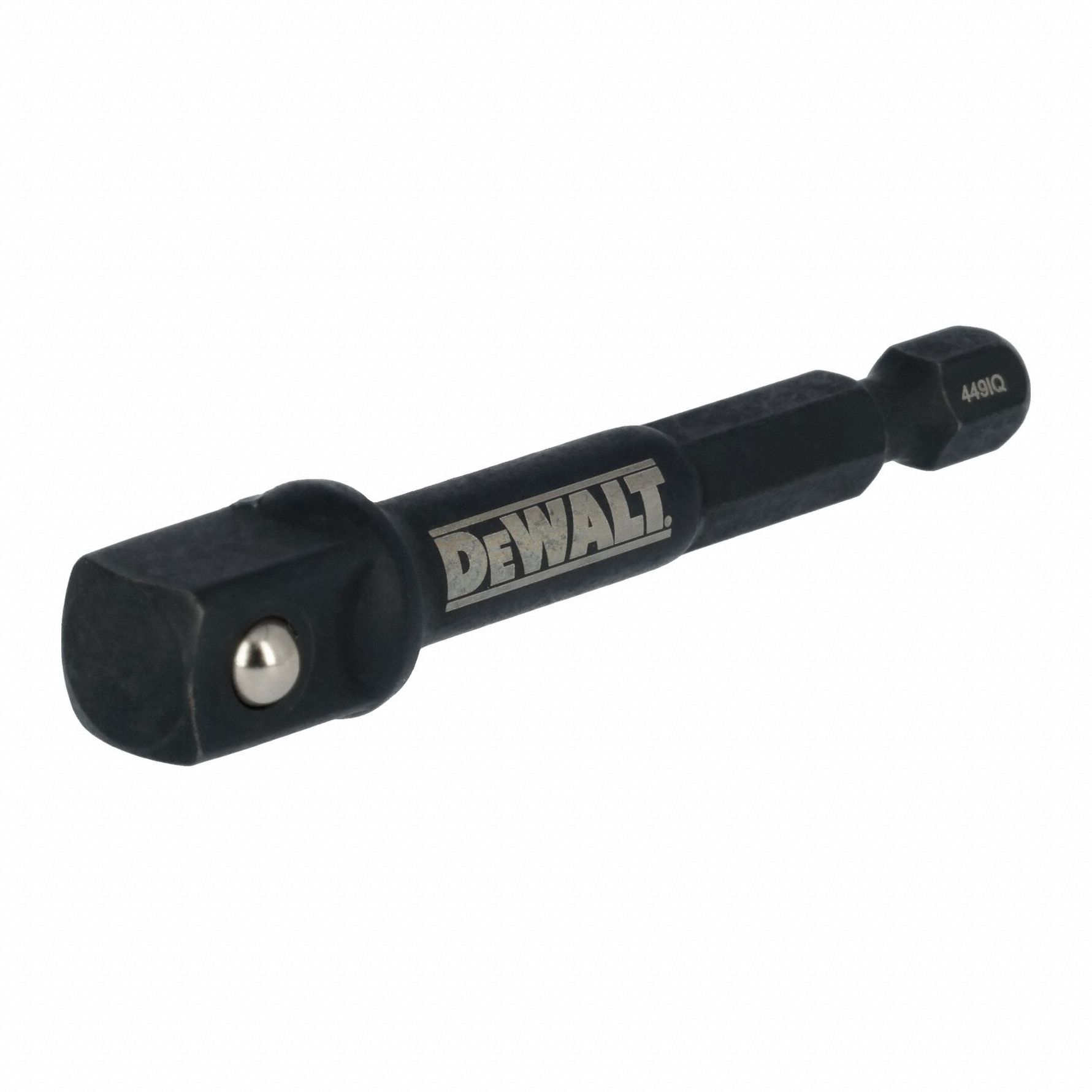 DEWALT Socket Adapter: 1/4 in Input Drive Size, 3/8 in Output Drive Size, Square, 3 in Overall Lg (MPN DWAFE38ADPT). Key specifications — attr1204900: Square; attr1204904: Locking Not Included; attr1204910: DEWALT.