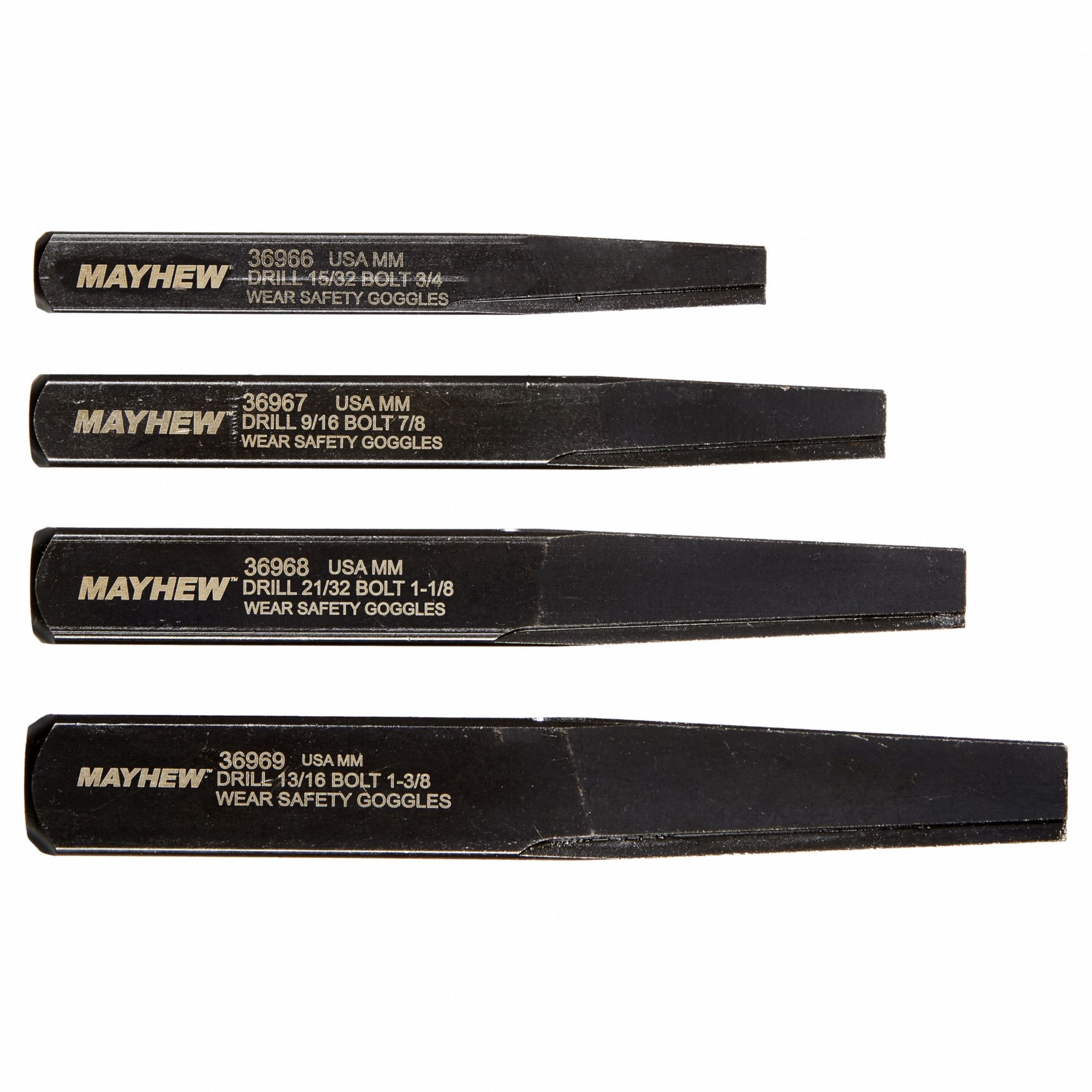 MAYHEW 37331 Screw Extractor Set,4pc,HSS,Pouch 4WMD6