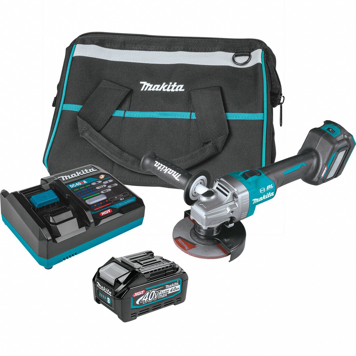 Angle Grinder Kit: 5 in_4 1/2 in Wheel Dia, Brushless Motor, 4.0 Ah, 40V DC, Std Head, XGT®