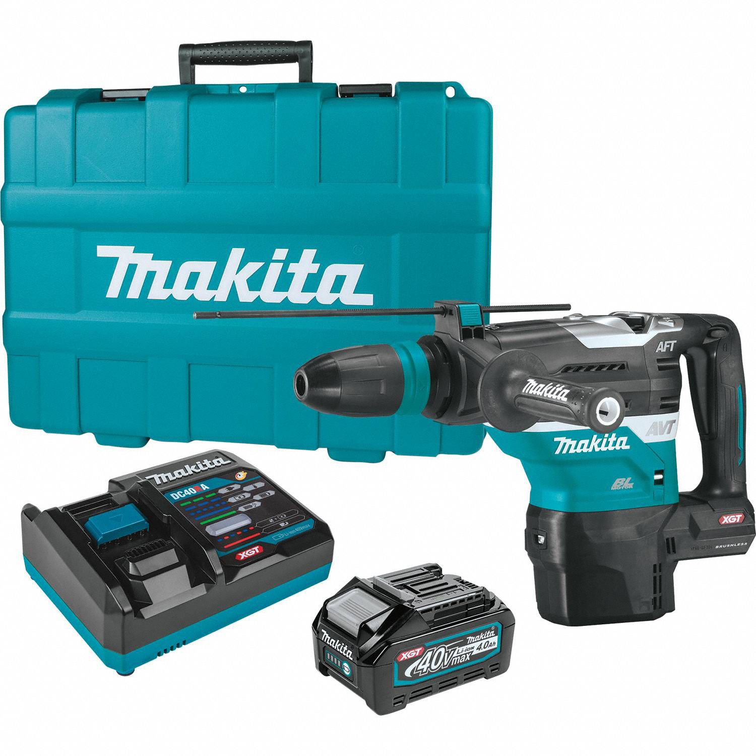 Rotary Hammer Kit: D-Handle, 40V DC, SDS-Max, 1 9/16 in max, 4.0 Ah, 8.4 ft-lb, 2, 900 bpm