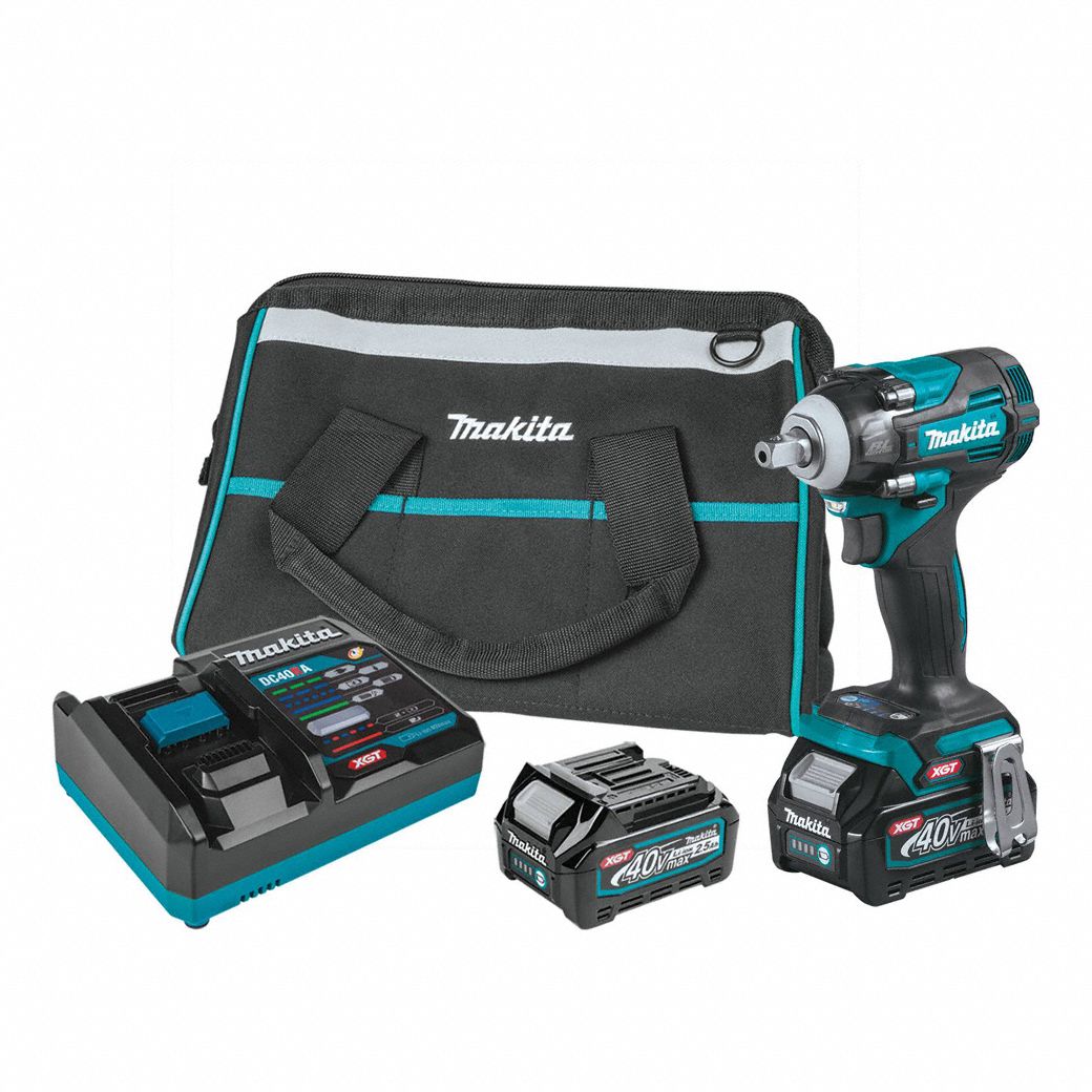 Impact Wrench Kit: 1/2 in Drive Size, 260 ft-lb Fastening Torque, 465 ft-lb Breakaway Torque