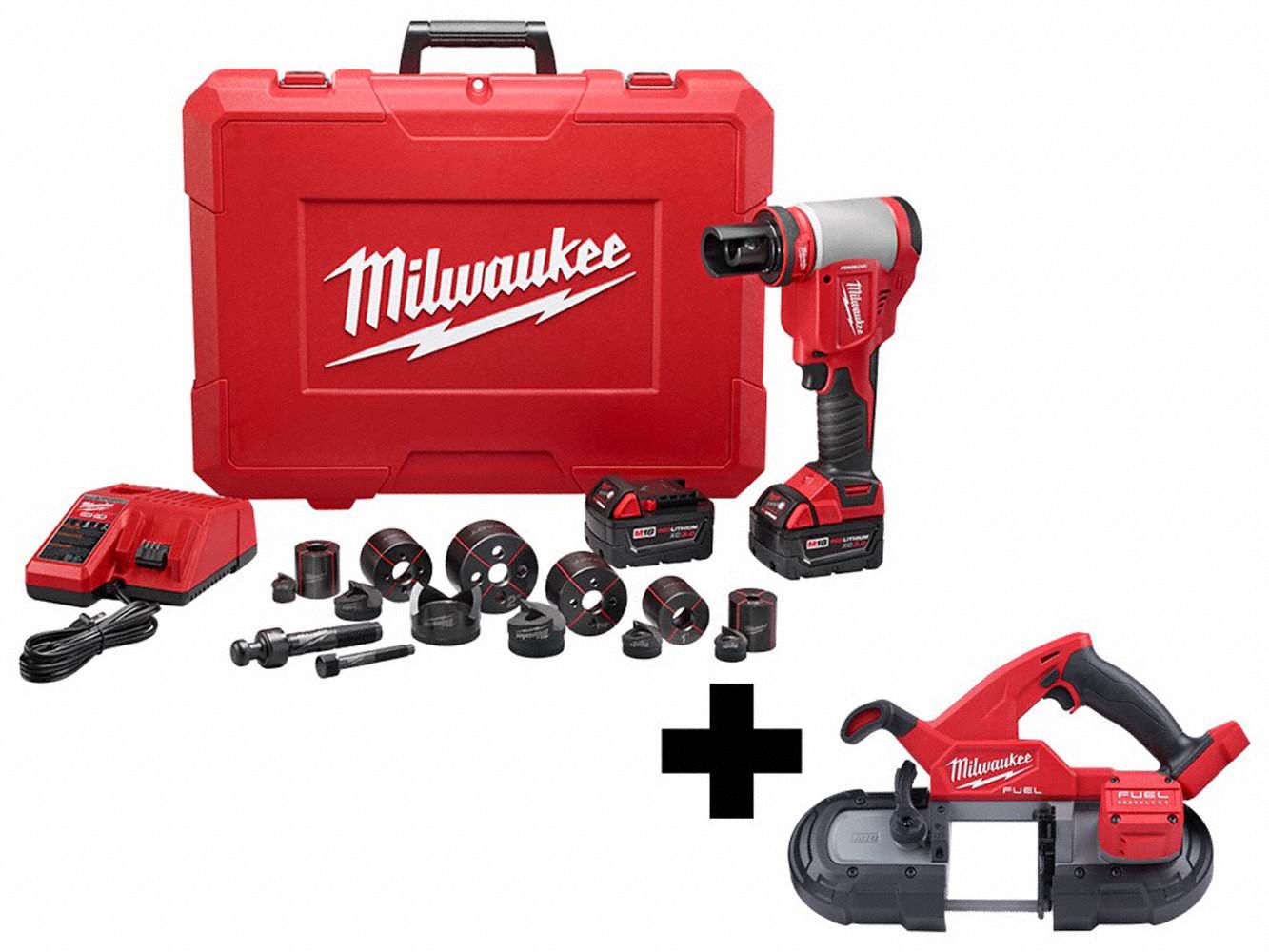 MILWAUKEE, 18V DC Volt, Tools, Cordless Knockout Tool 373WJ4|2676-23,  2829-20 Grainger