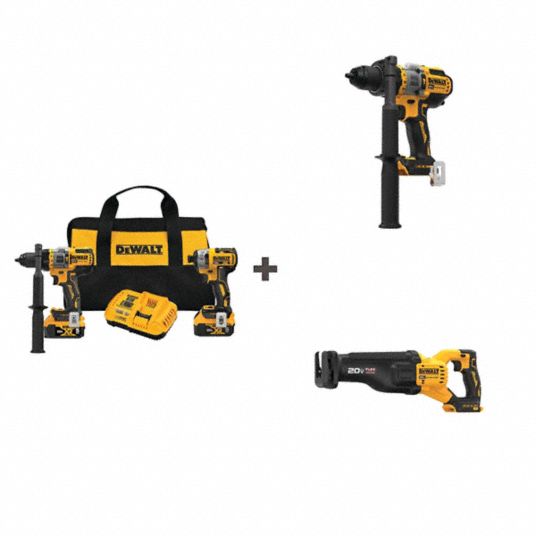 DEWALT, 18 V/20 V Volt, 4 Tools, Cordless Combo Kit 375NX2DCK2100P2