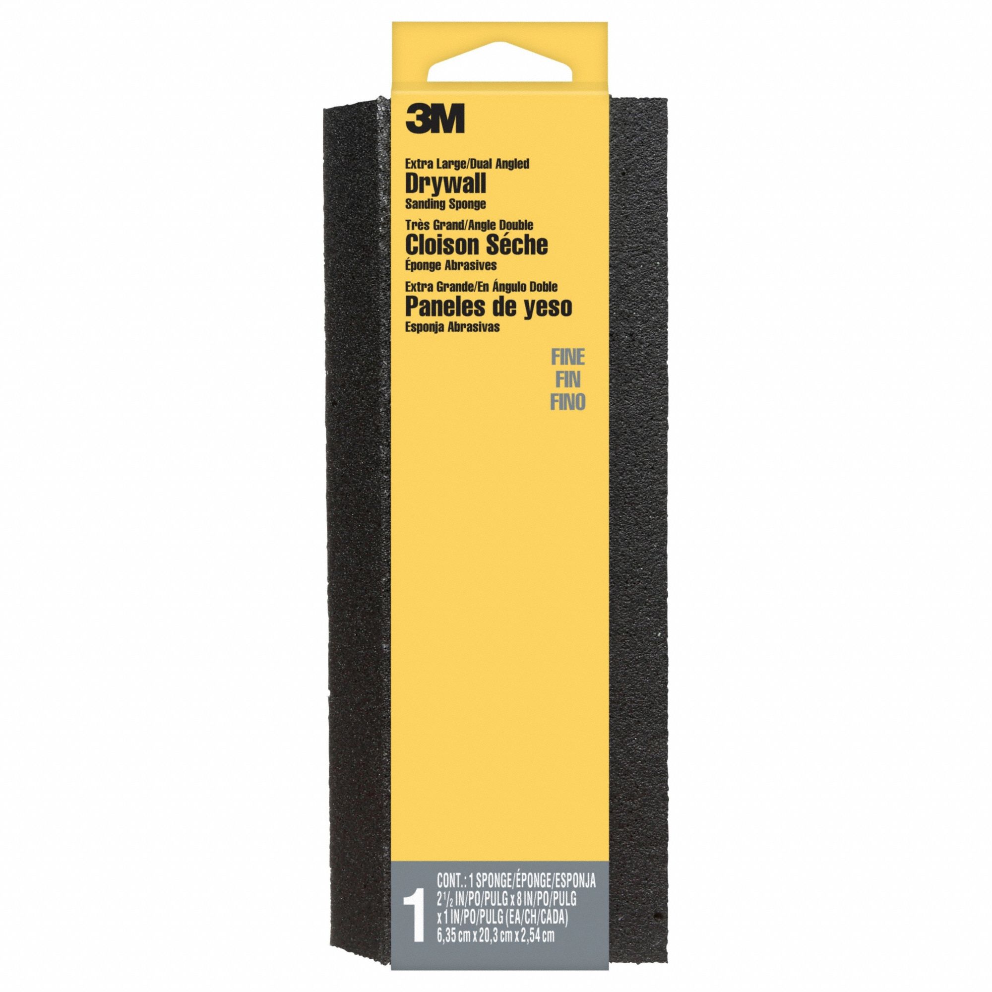 3M, 2 1/2 in W x 8 in L x 1 in T, Aluminum Oxide, DualAngle Sanding