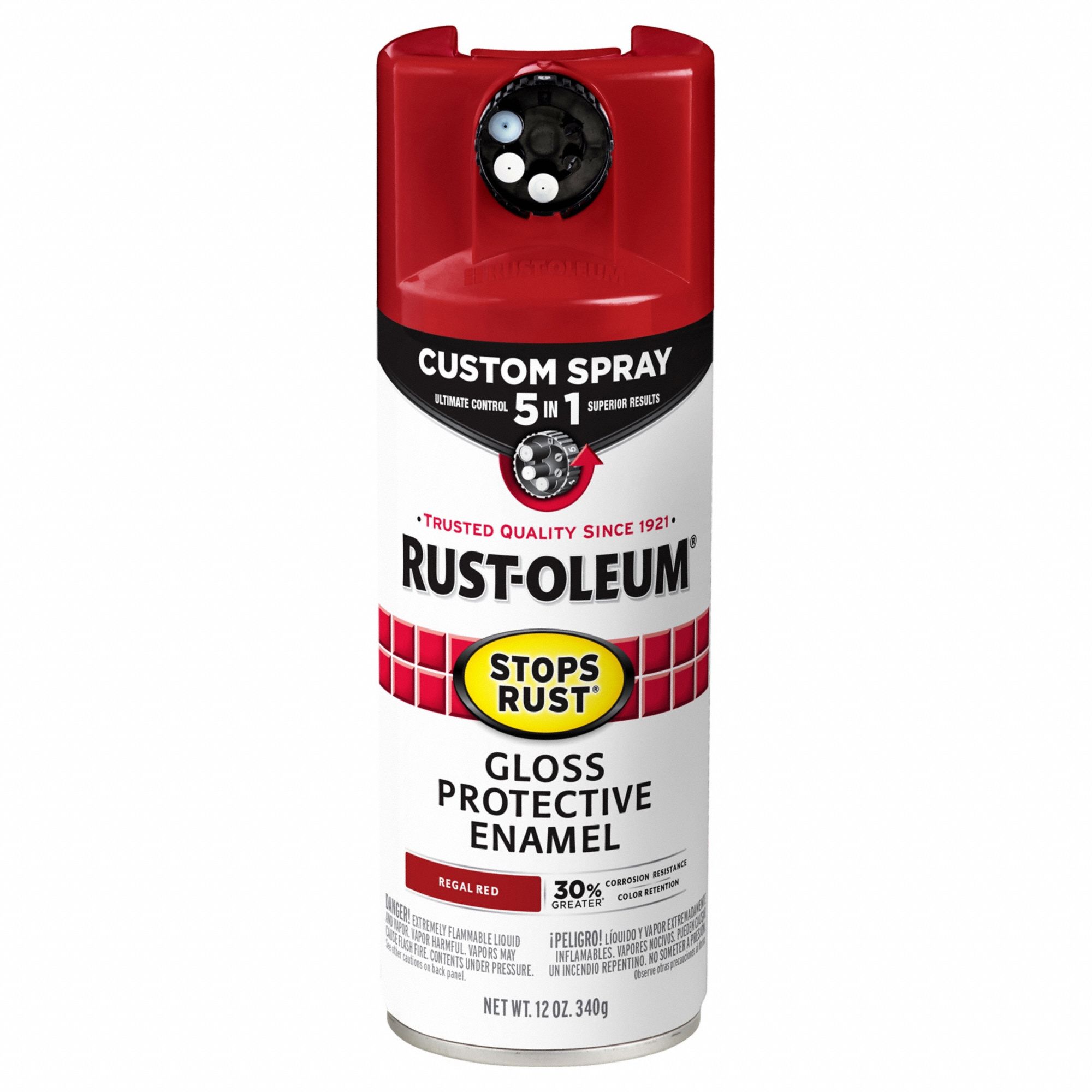 Rust Preventative Spray Paint: Std Spray Paints, Rust Preventative, Red, Metal/Wood, 1 hr