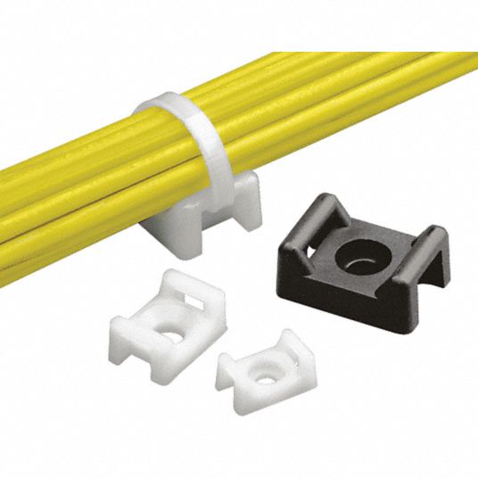 PANDUIT Saddle Cable Tie Base, Screw Mount, Material Nylon 6/6, Number