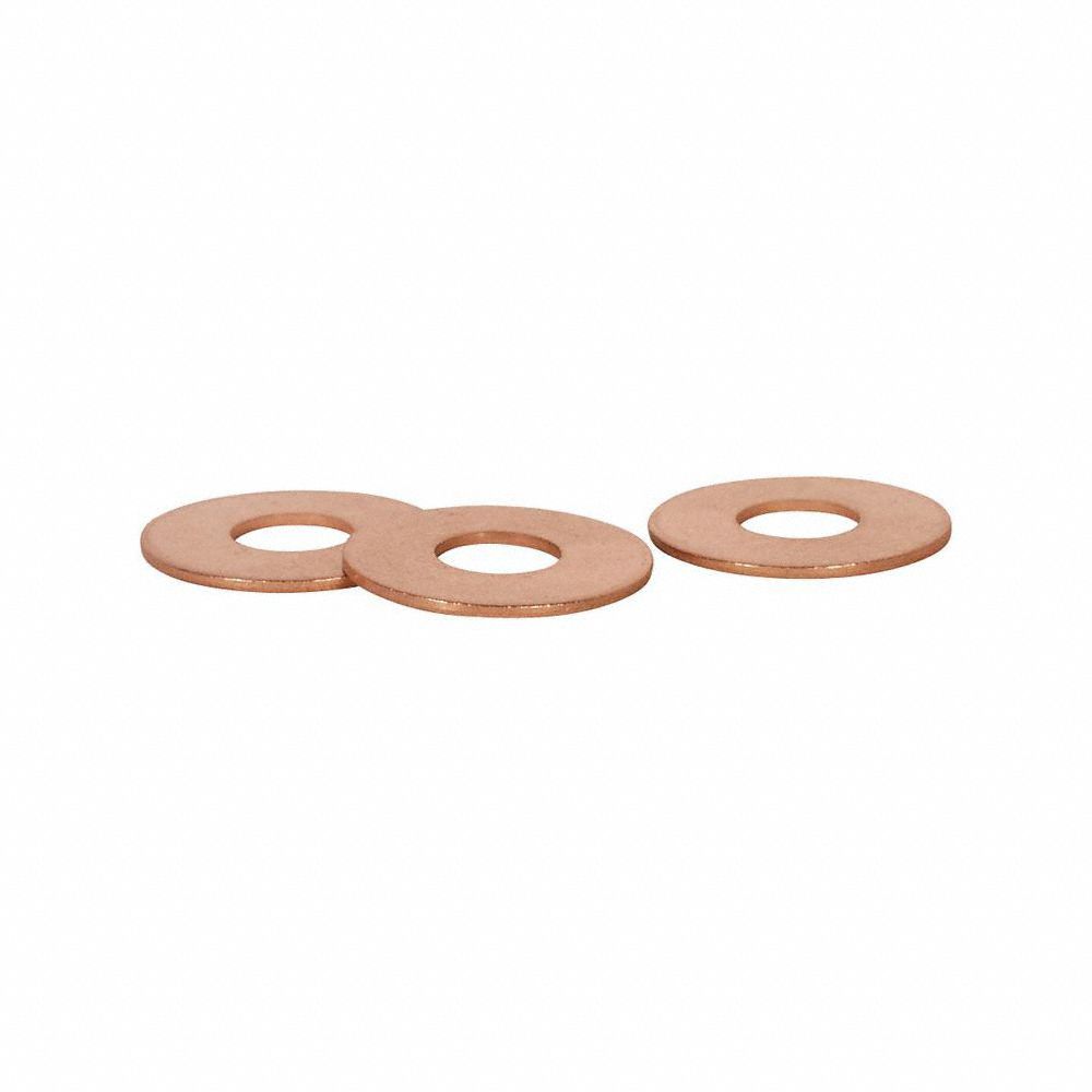 Sealing Washer: M14 Screw Sz, Copper, Copper Seal, 14 mm Inside Dia, 20 mm Outside Dia, 25 PK