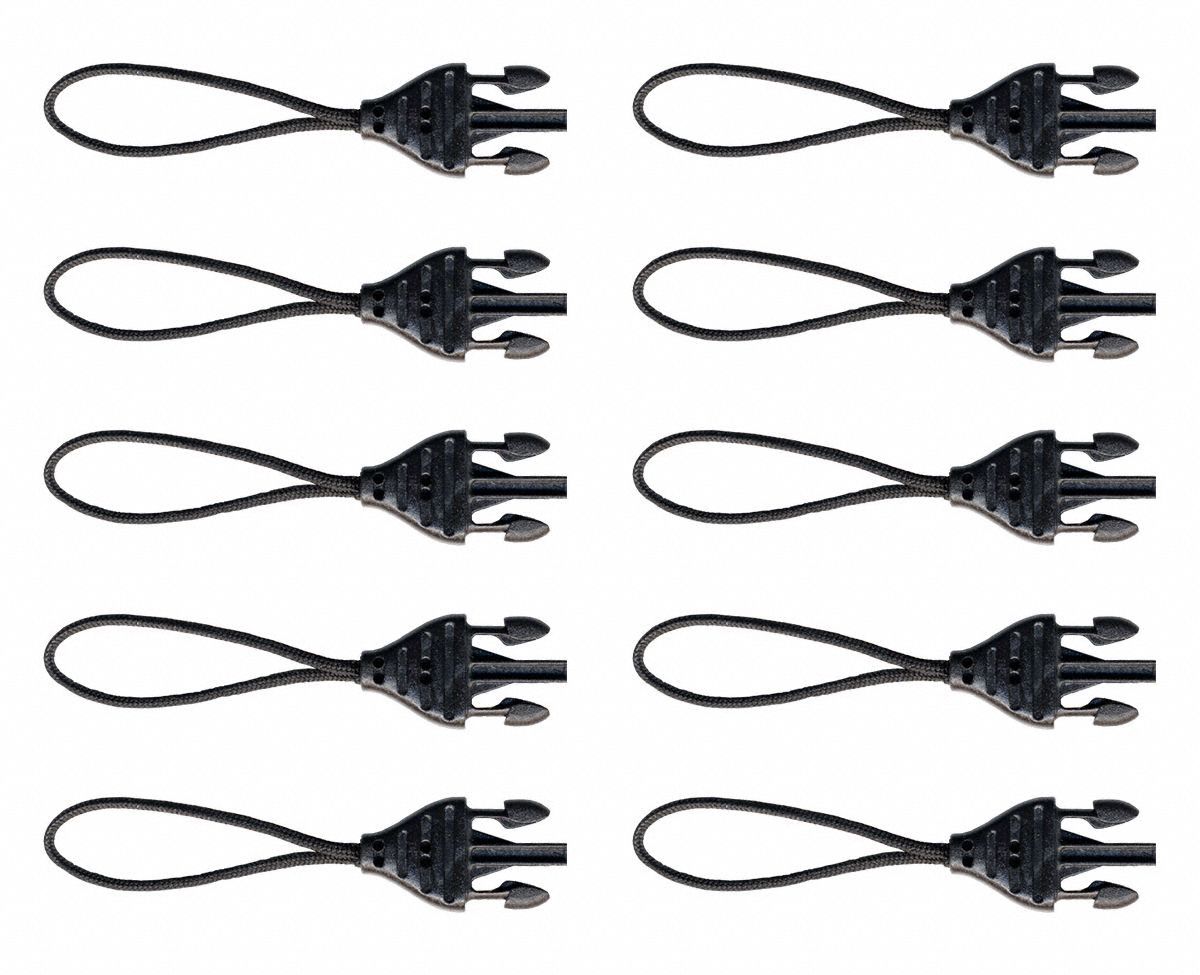 Mini QD Loop Connector: Nylon, Universal, 1 in Wd, Black, 10 PK