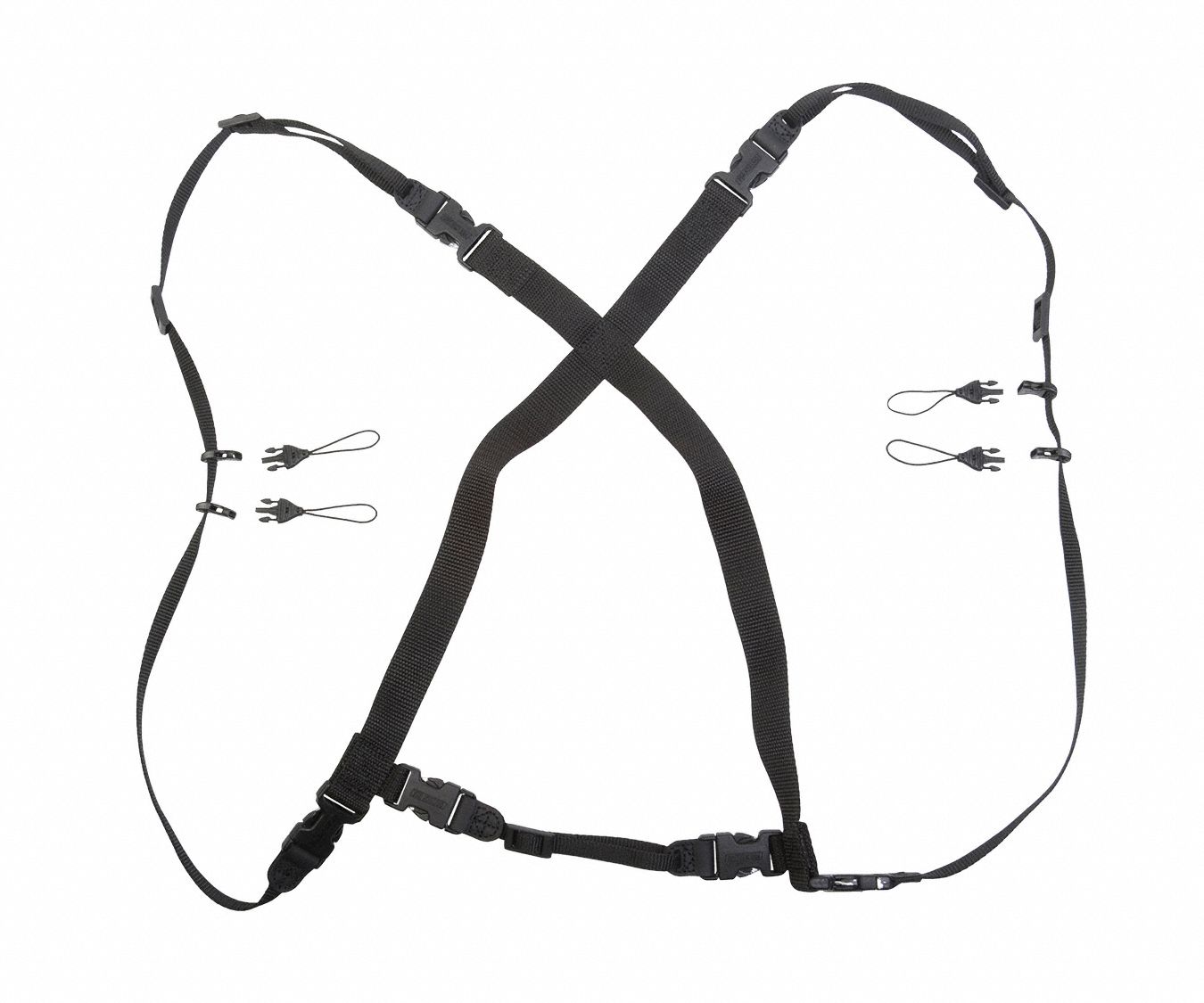Double Harness: Nylon/Polyester, L, 3/8 in_1 in Wd, Black