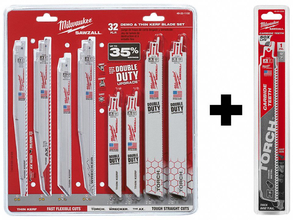 SAWZALL Blade Set 32Pc w 7T 9L Blade