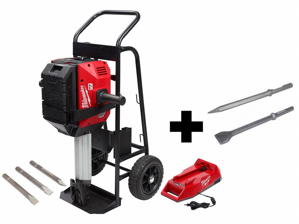 MILWAUKEE, THandle, 50 ftlb, Cordless Breaker and Chisels 377PH3
