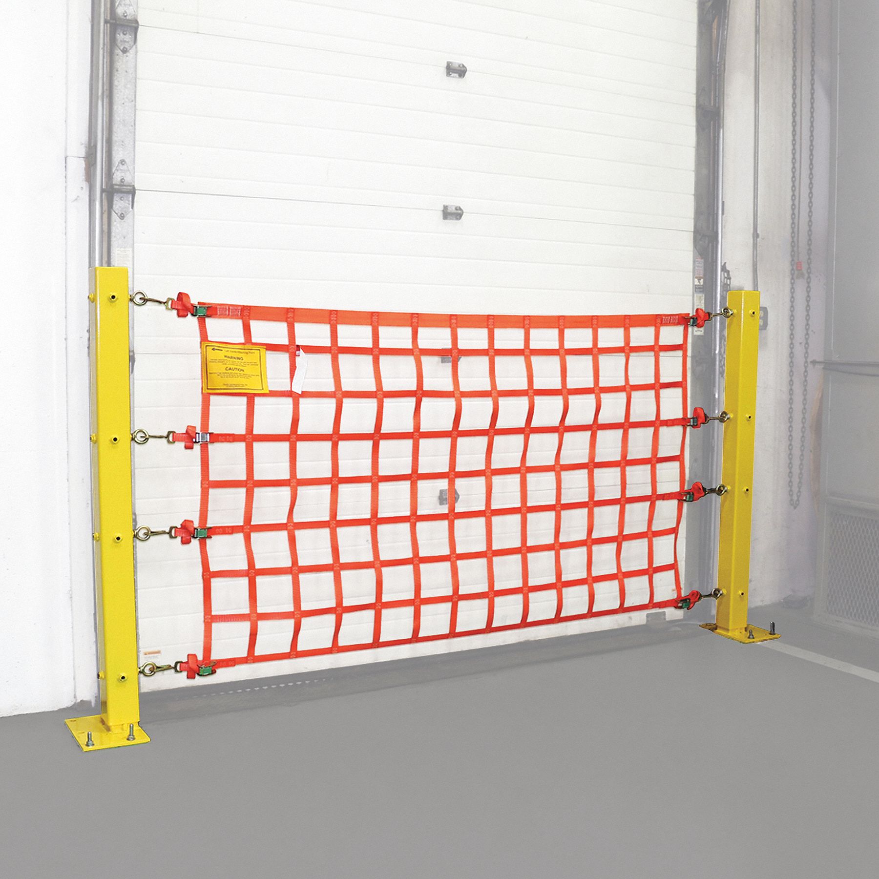 4 ft Net Ht, 8 ft Net Wd, Post Mounted Loading Dock Safety Barrier Net