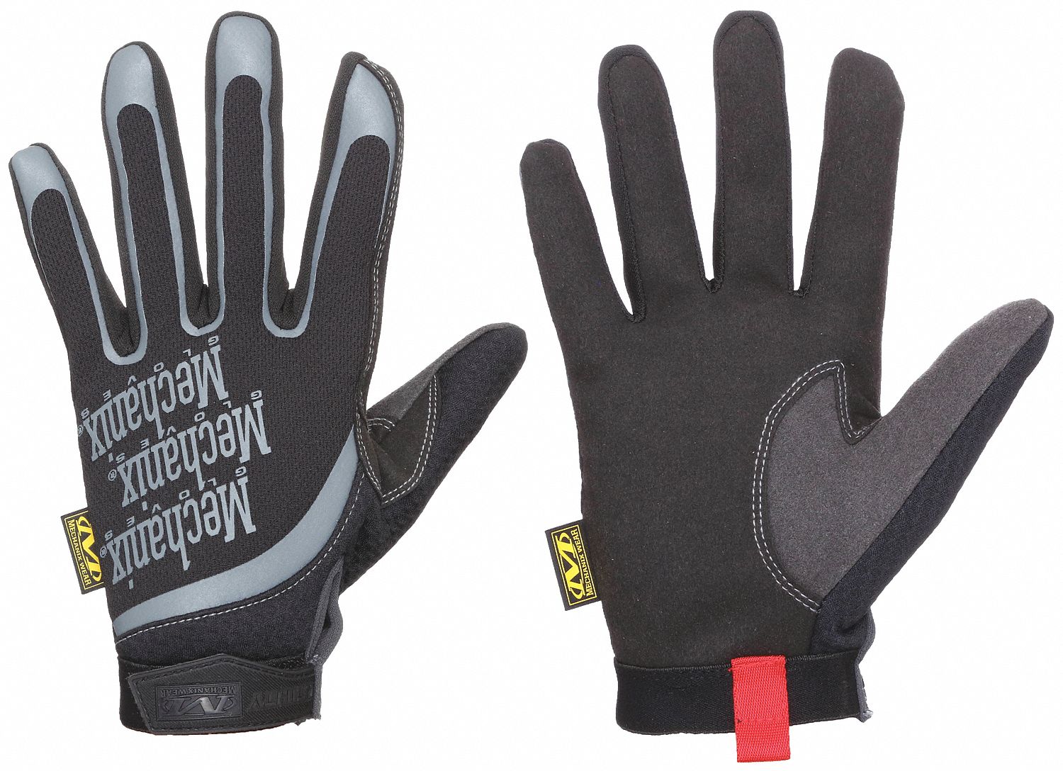 MECHANICS UTILITY GLOVES, M (9) FULL FINGER, SYNTHETIC LEATHER, BLACK