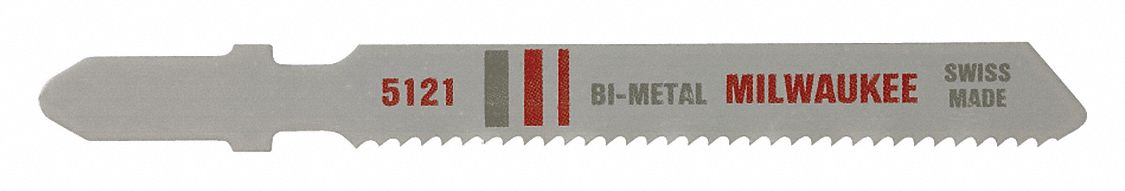 Jigsaw Blade: 14, 3 in Blade Lg, Bi-Metal, Bi-Metal, T Shank, Medium Metal, 5 Pieces, 5 PK