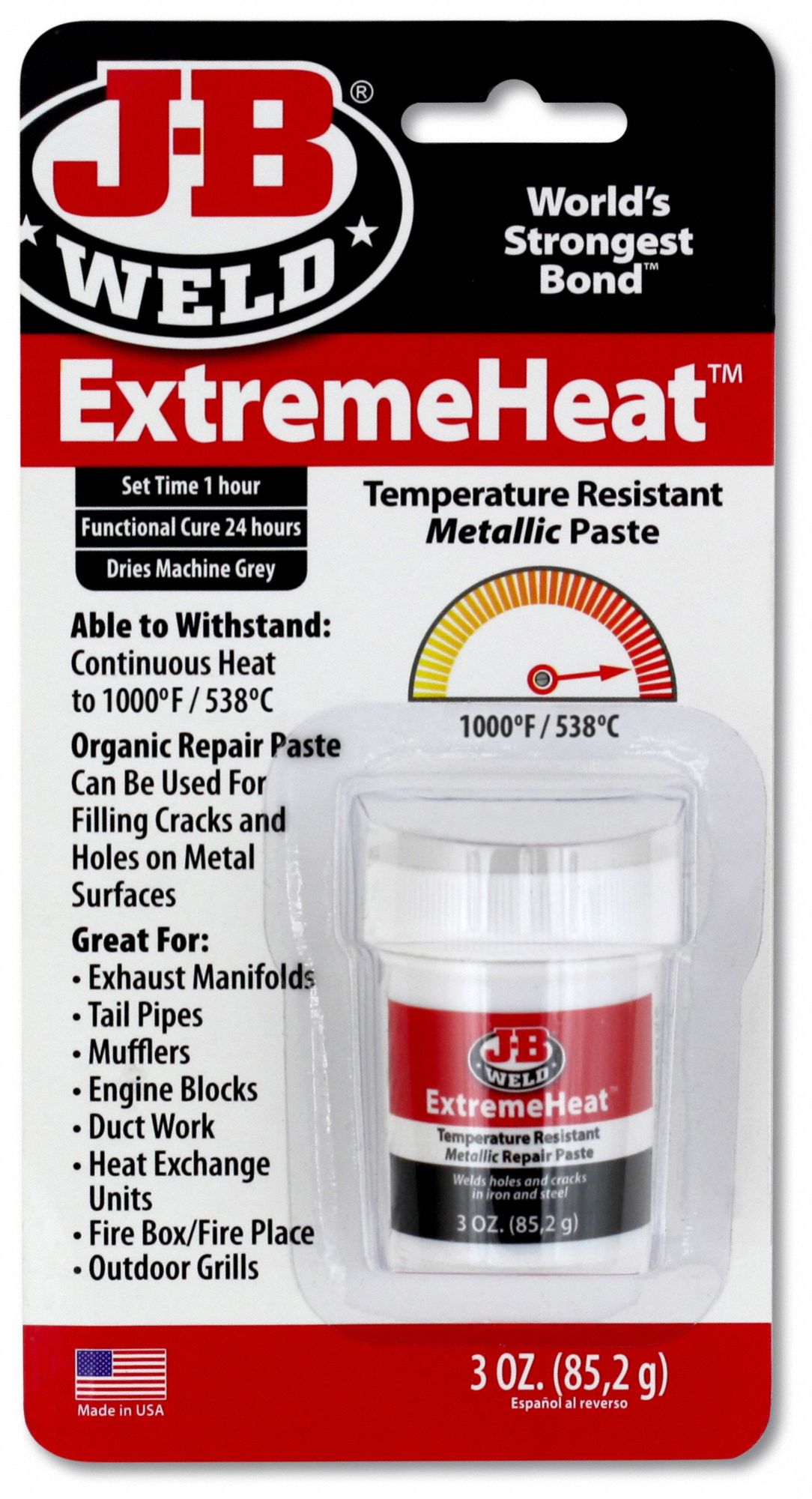 JB WELD, ExtremeHeat, Ambient Cured, Epoxy Adhesive 453U3837901