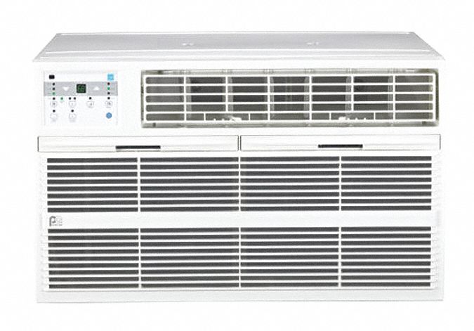 Through-the-Wall Air Conditioner: 12,000 BtuH, 450 to 550 sq ft, 115V AC, 5-15P