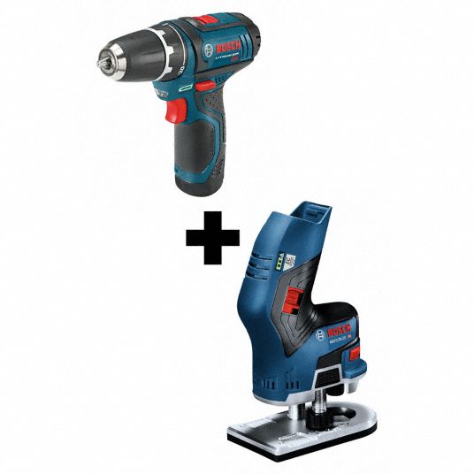 BOSCH, 12 V Volt, 2 Tools, Cordless Drill/Driver Kit plus Router