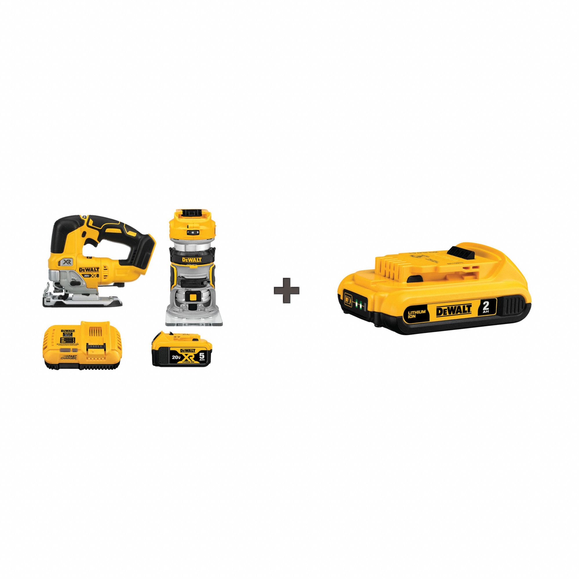 DEWALT, 18V DC/20V Volt, Tools, Combo Kit 379AL8|DCK201P1/DCB205  Grainger