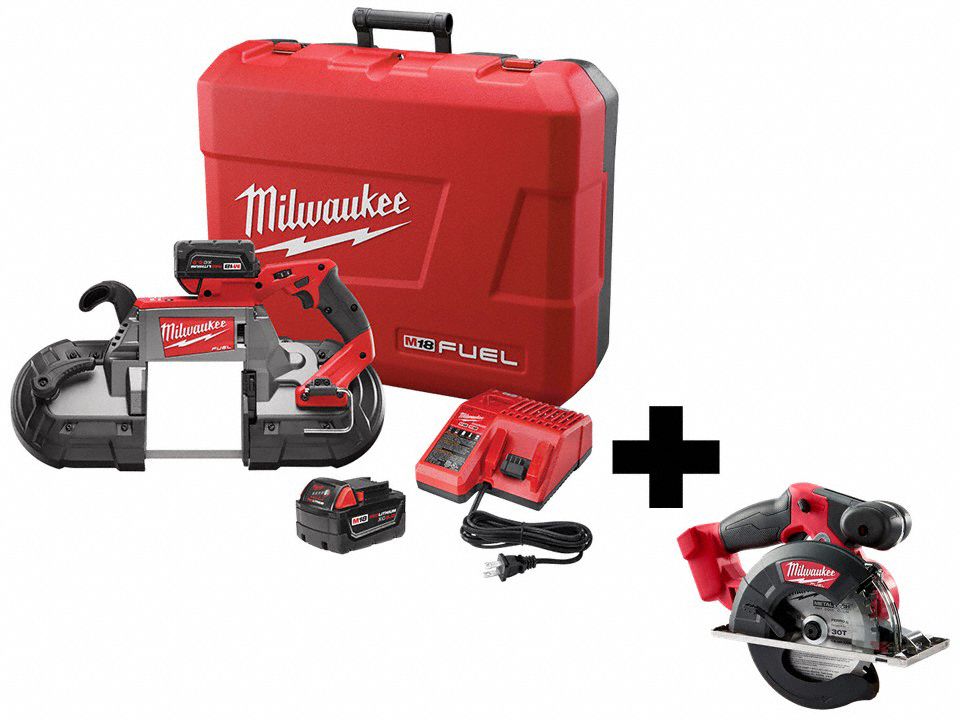 MILWAUKEE, 18 V Volt, 2 Tools, Band Saw Kit 379CU8272922, 278220