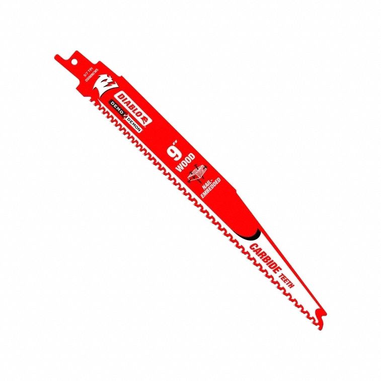 Reciprocating Saw Blade: 5/7 Teeth per Inch, 9 in Blade Lg, 0.05 in Blade Thick, Wood, 10 PK