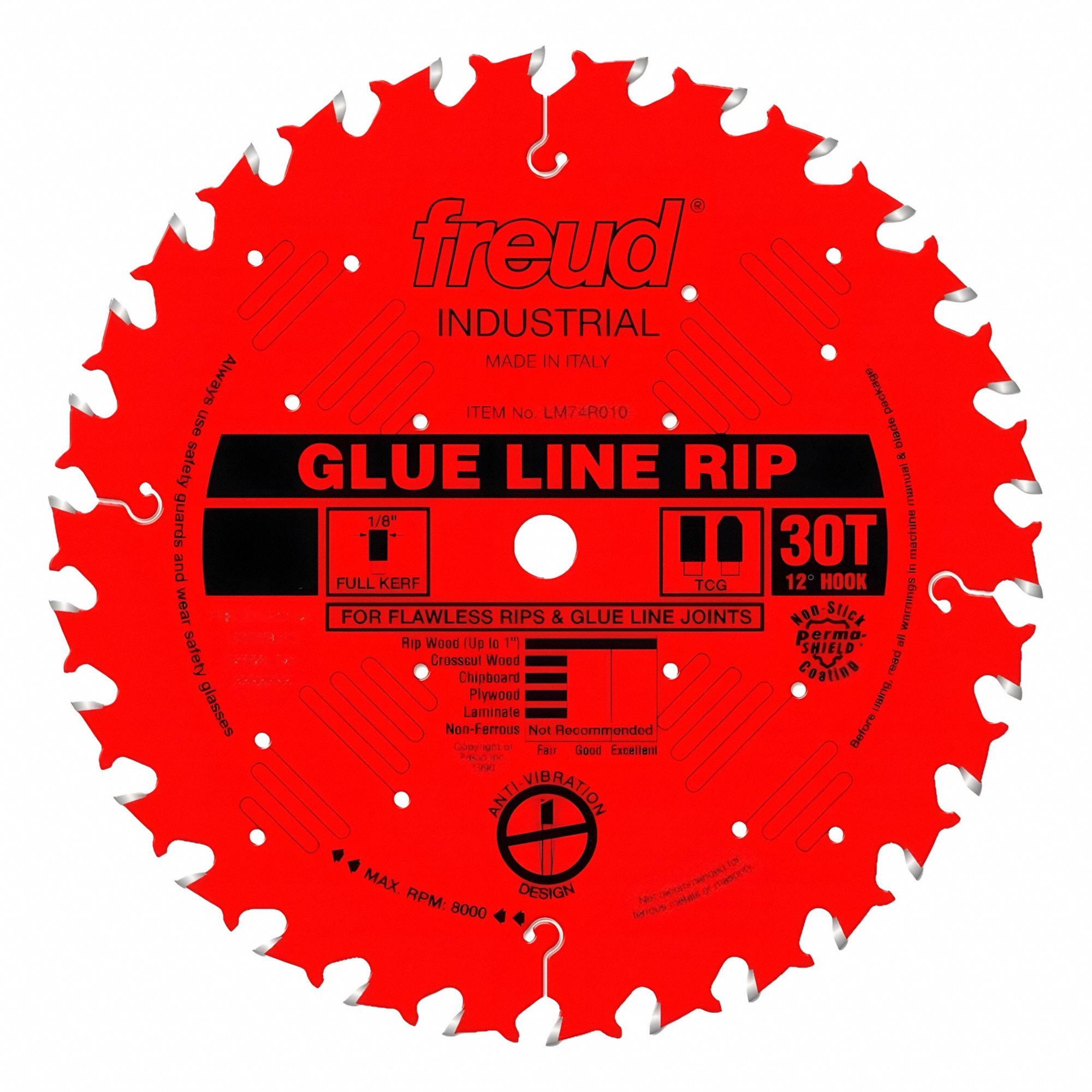 Circular Saw Blade: 14 in Blade Dia., 44 Teeth, 0.14 in Cut Wd, 1 in Arbor Size, Ripping