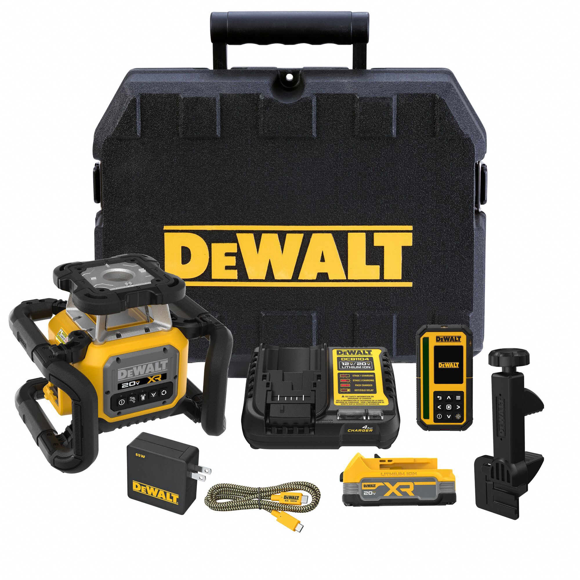 Rotary Laser: 2, 000 ft Range w/Receiver, Green Beam, Horizontal/Vertical, ±1/16 in @ 100 ft