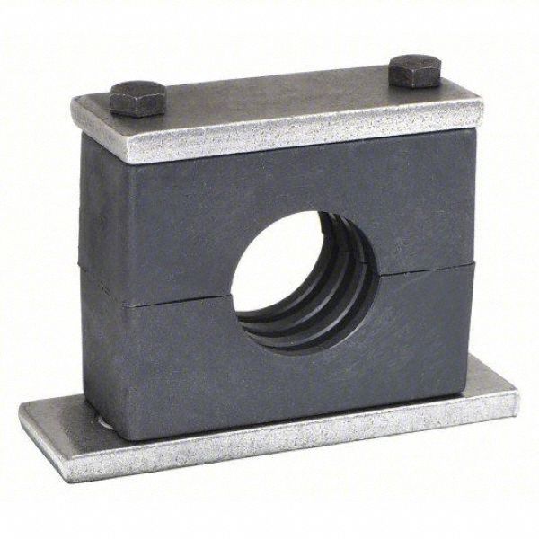 Vibration-Dampening Beta Clamp: Ribbed Bore, Steel Clamp, For 1 Lines