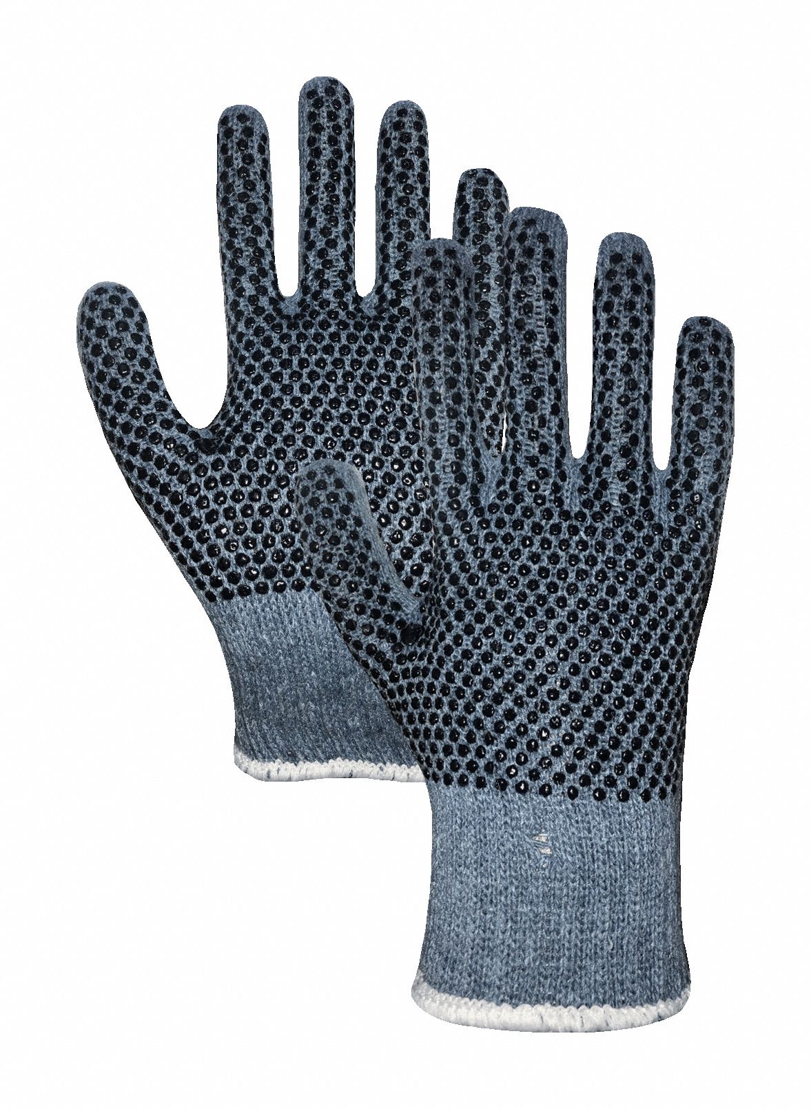 GISA-KNIT Guantes Tejidos, No Clasificado, Algodón, Gris, Negro