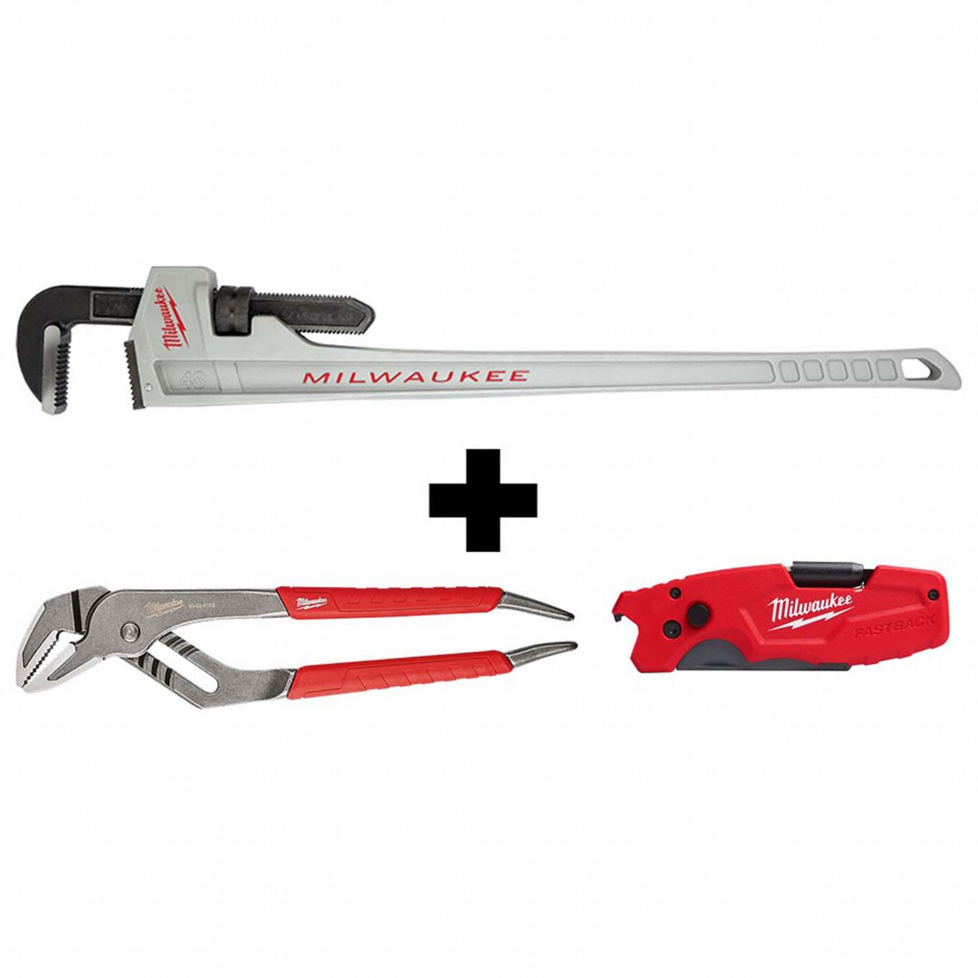Alum Pipe Wrench,  Pliers,  Utility Knife