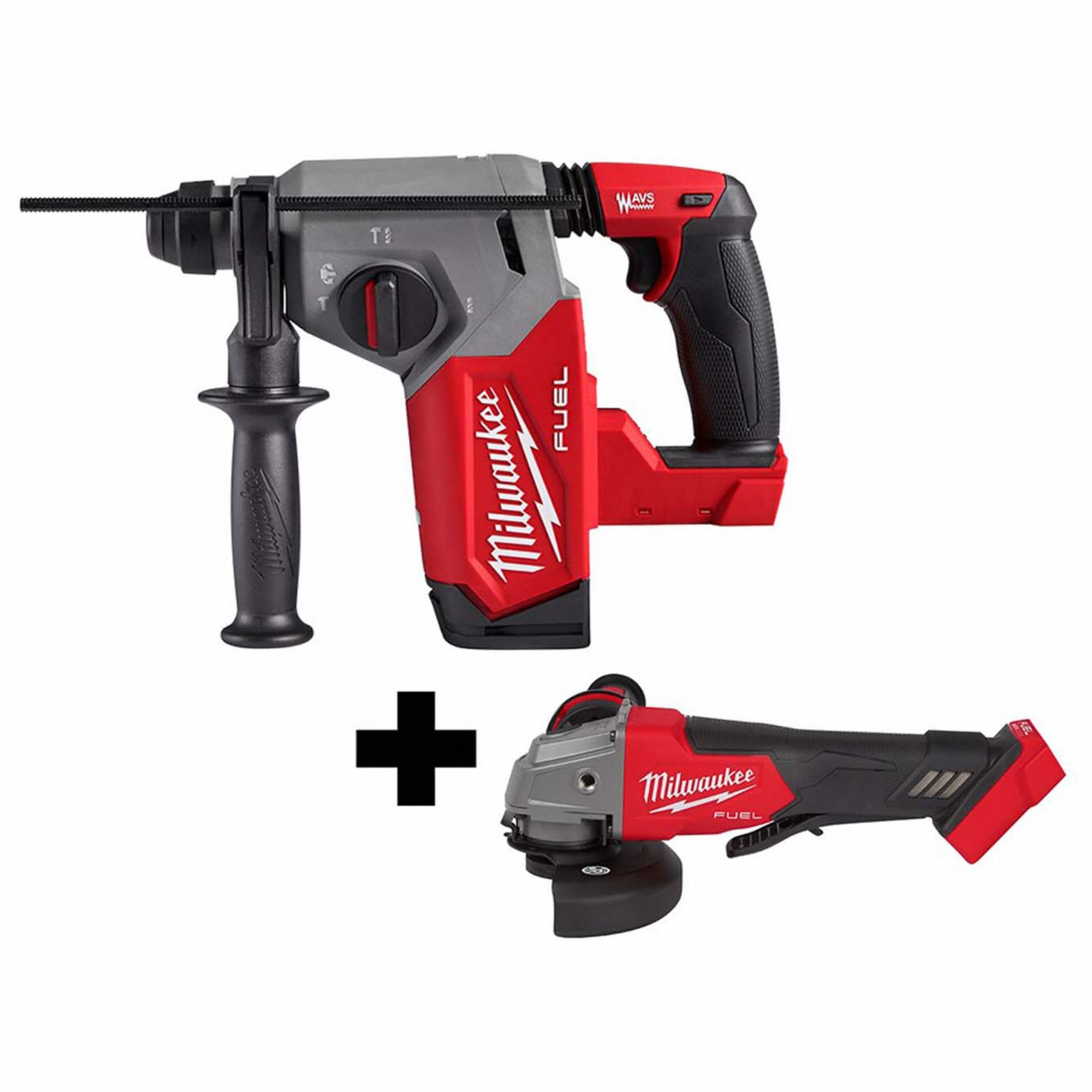 MILWAUKEE Tool Combination Kit: 18 V Volt, 2 Tools, 1 in SDS Plus Rotary  Hammer (1,330 RPM)