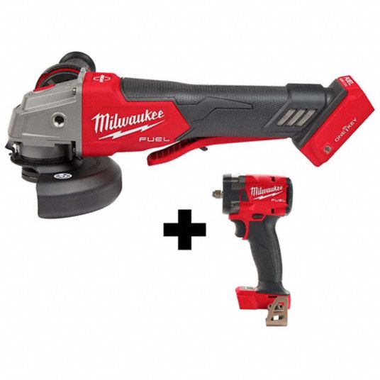 MILWAUKEE Tool Combination Kit 18 V Volt 2 Tools Impact Wrench 250 ft lb Side Handle T27 Guard