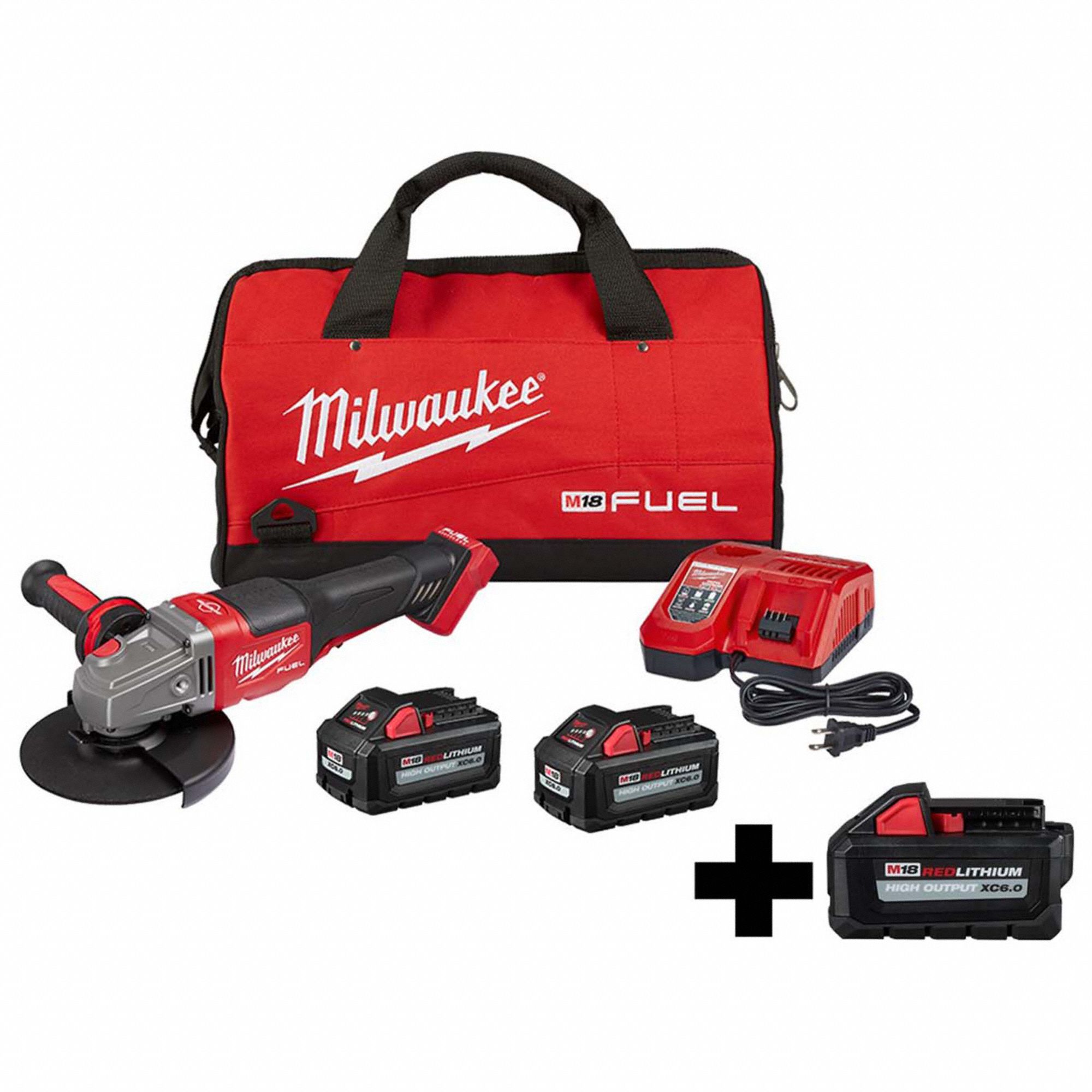 MILWAUKEE Cordless, Grinder Kit, 6 in Wheel Diameter, 18V DC 384NT5