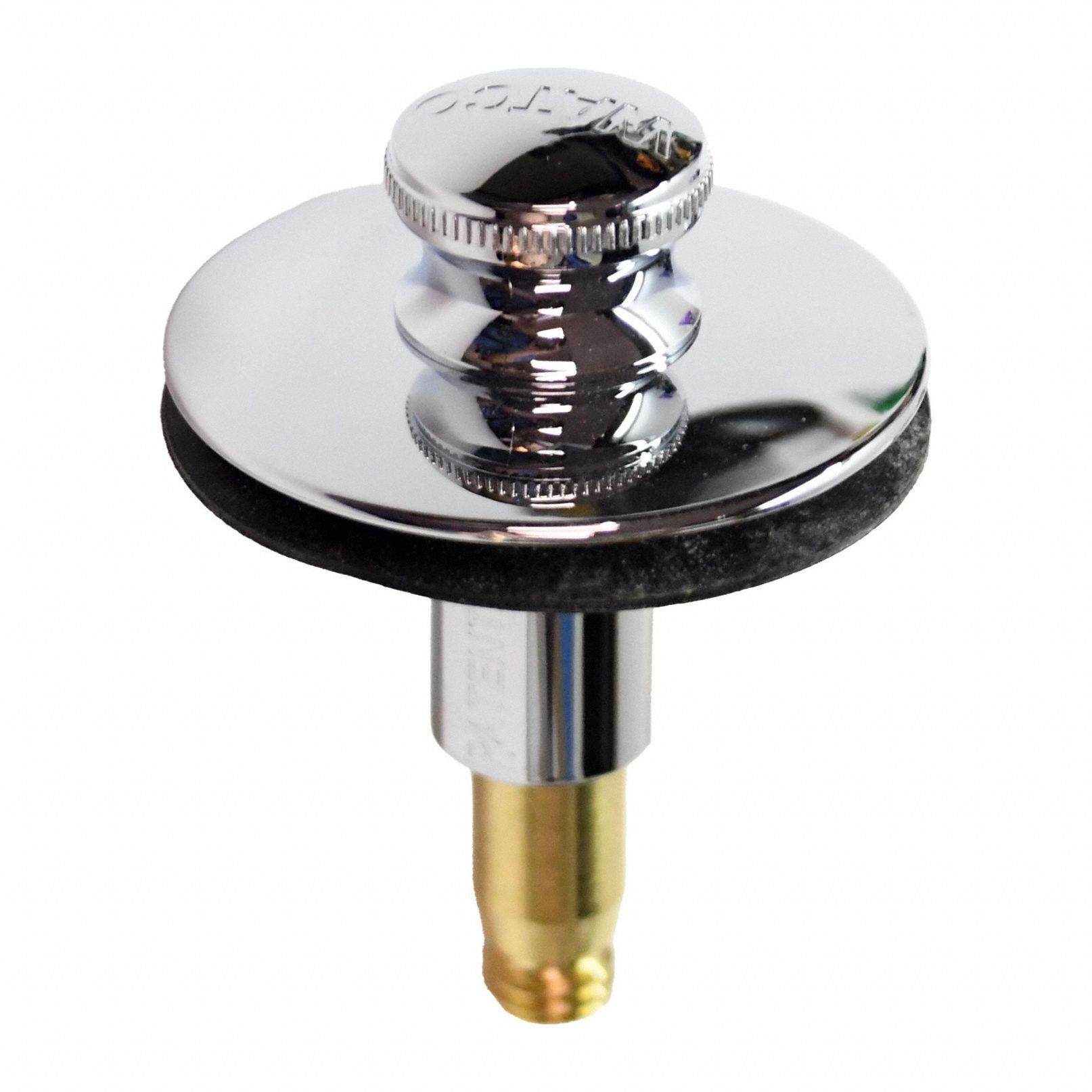 Drain Stopper: 2 in Overall Dia, 1 1/2 in Fits Max Drain Size, 1 1/2 in Fits Min Drain Size