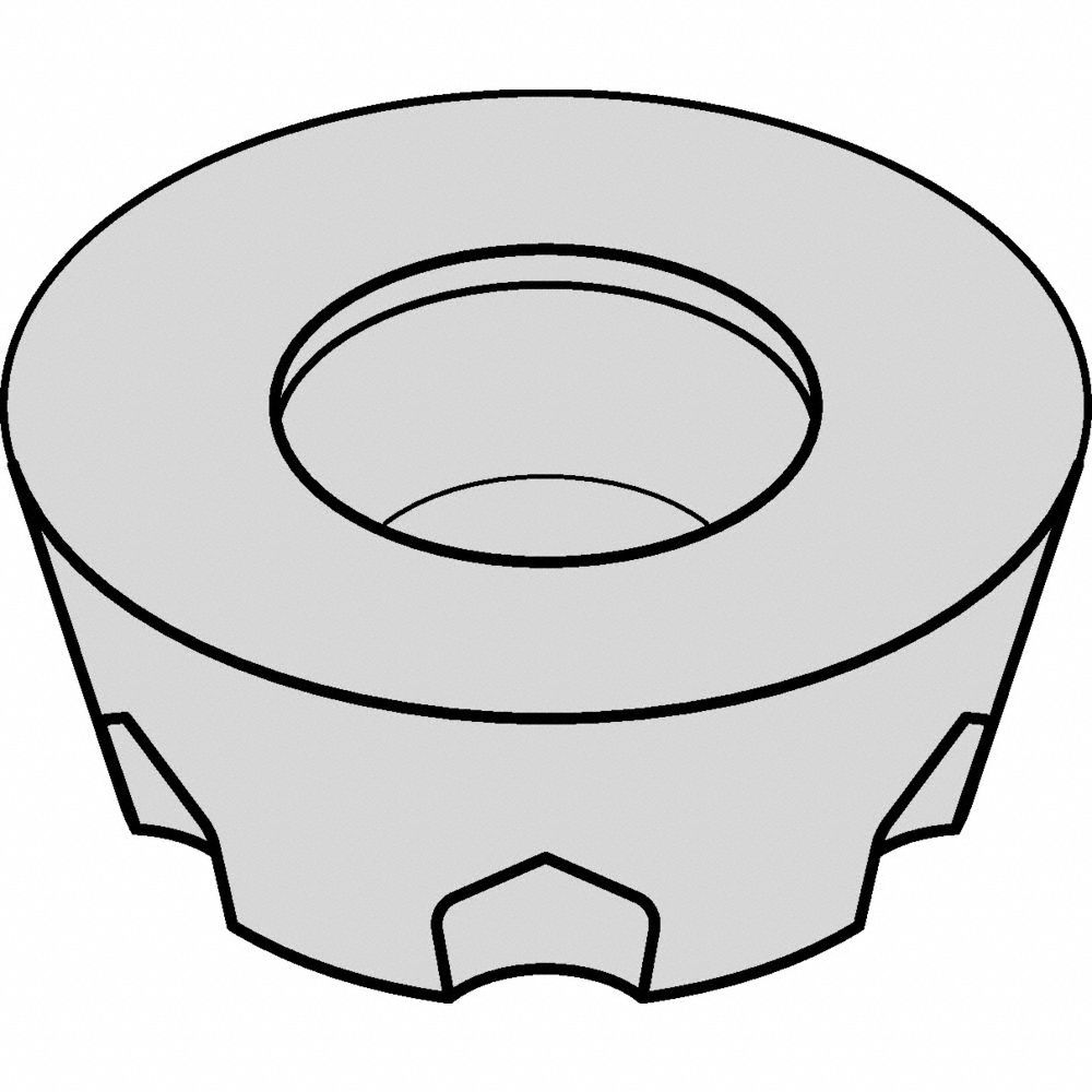 Round Milling Insert: 0.472 in Inscribed Circle, 0.1875 in Thick, 15° Clearance Angle