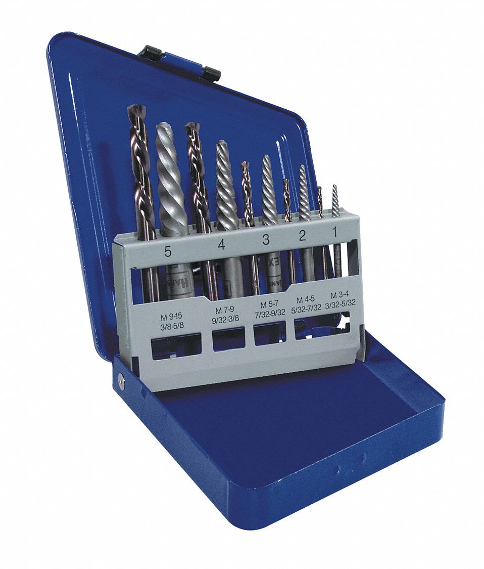 DRILL BIT/SCREW EXTRACTOR SET, 10-PIECE SET