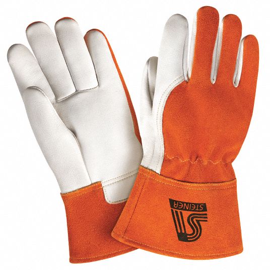 STEINER INDUSTRIES Welding Gloves,Cowhide,MIG,Kevlar(R),2XL,PR, 2XL ...