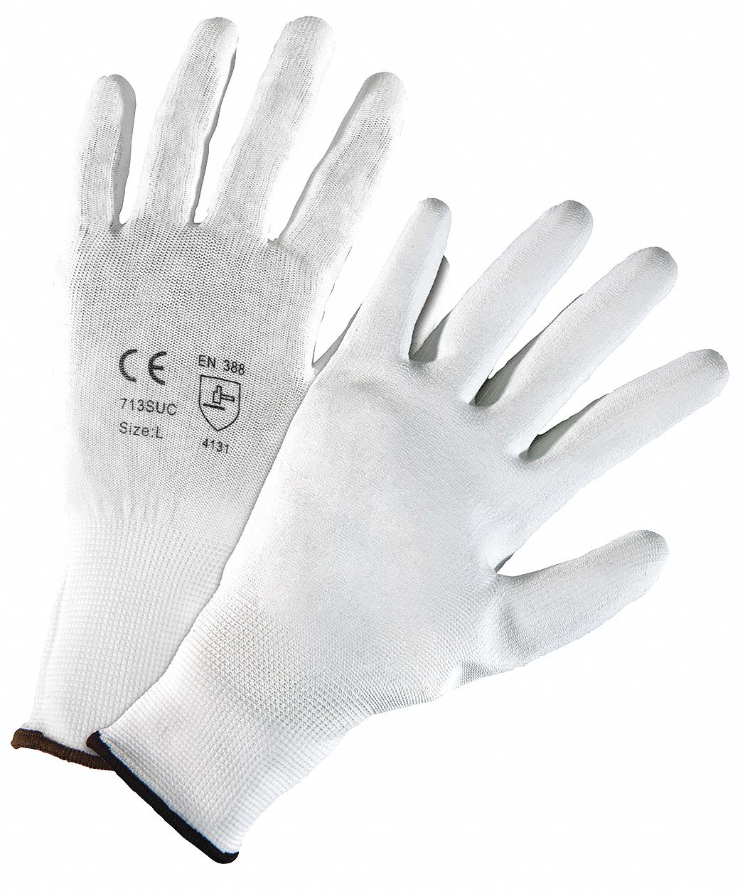 Coated Gloves: 2XL ( 11 ), Smooth, Polyurethane, Palm, Dipped, ANSI Abrasion Level 1, 1 PR