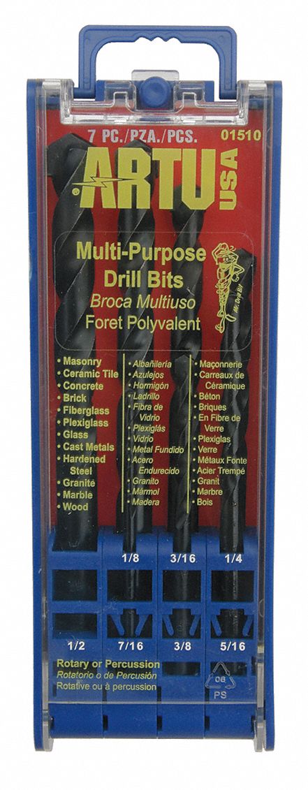 Multi Purpose Drill Bit Set,7 Pcs