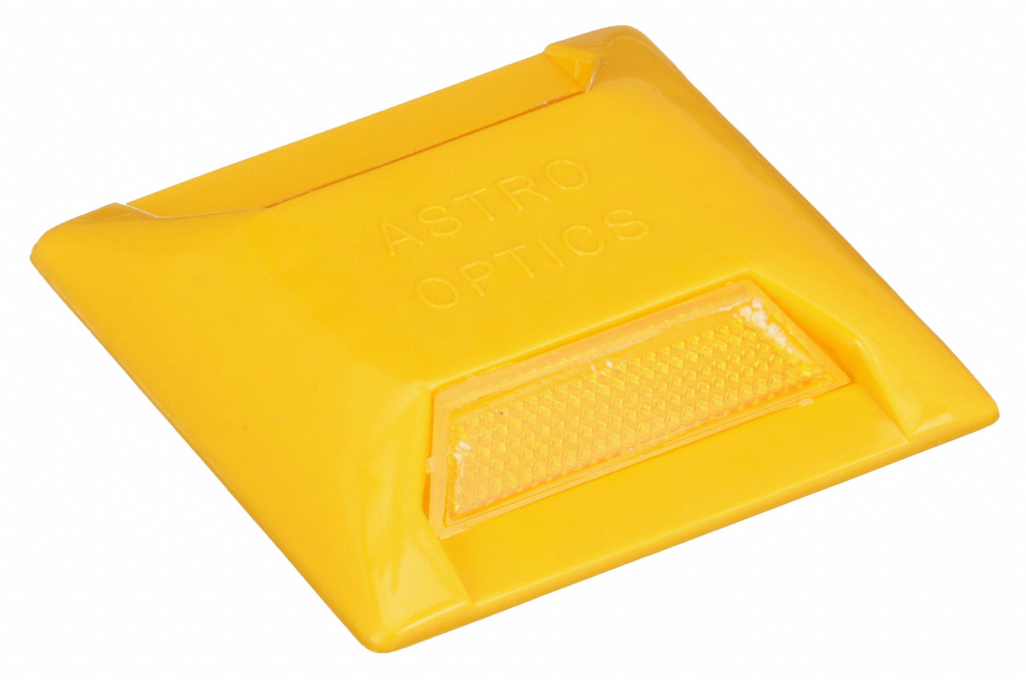 Temporary Pavement Marker: Adhesive Pad, 4 in x 4 in x 3/4 in, Amber, TAPCO, Plastic, 100 PK